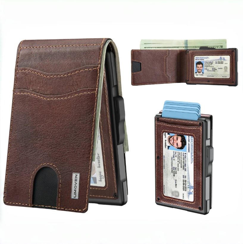 ⚡Hot Sales 49% OFF🔥Pop-Up Aluminum Wallet for Men – RFID Blocking, Slim Leather Front Pocket, Cash Slot & ID Window, Gift Box Included