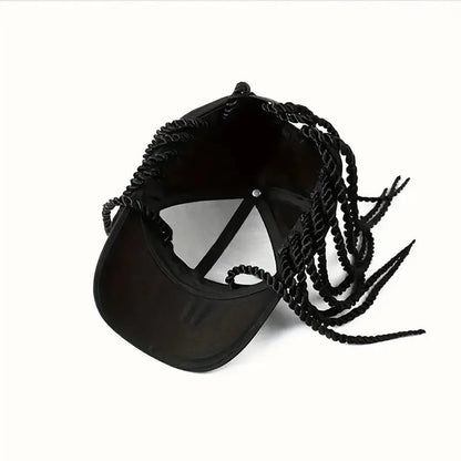 Hip-Hop Punk Baseball Cap with Braided Dreadlock Wig – Adjustable Snapback