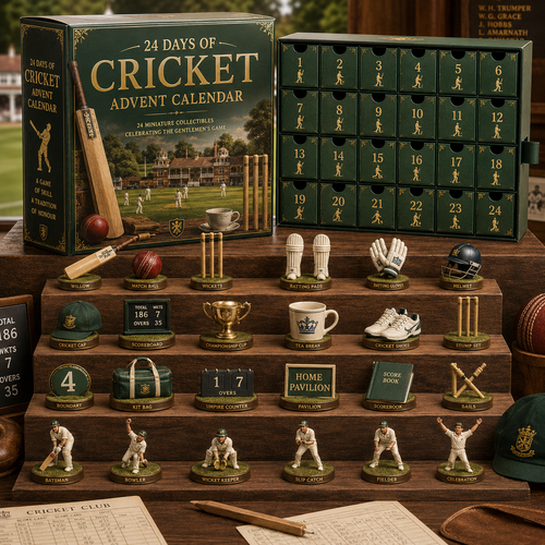 CHRISTMAS KICKOFF 49% OFF - 2026 Days of Cricket Blind Box - 24‑Day Festive Countdown, Cricket Themed Collectible Miniatures Blind Box - Gift For Cricket Sport Lovers