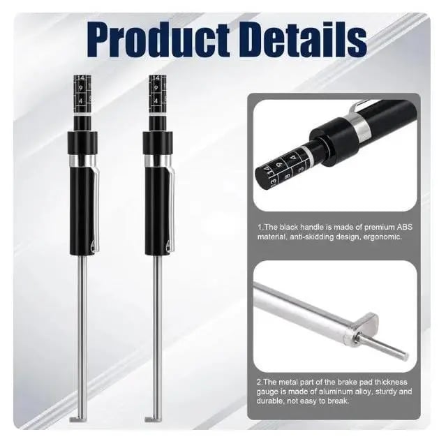 Brake Pad Thickness Gauge – Precise Measurement, Durable & Easy to Read 📏📦