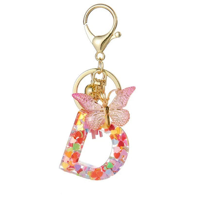 🔥Butterfly Letter Keychain Tassel Design Vibrant Durable Lightweight Gift(2 pcs)