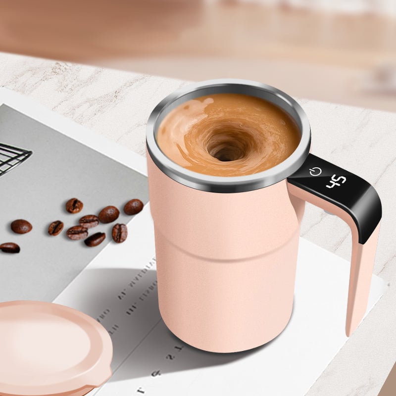 ✨Last Day 49% OFF - Electric coffee mug with a built-in LCD thermometer, perfect for brewing coffee, milk, cocoa, etc.