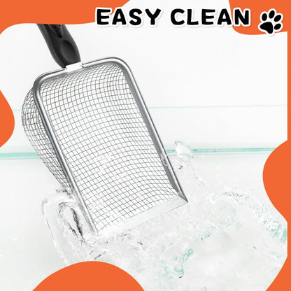 Premium Stainless Steel Mesh Cat Litter & Reptile Sand Scoop
