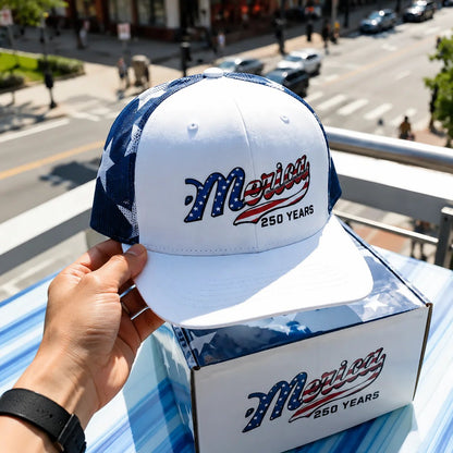 🔥49% OFF-🇺🇸 ’Merica 250 Years Embroidered Mesh Back Trucker Hat