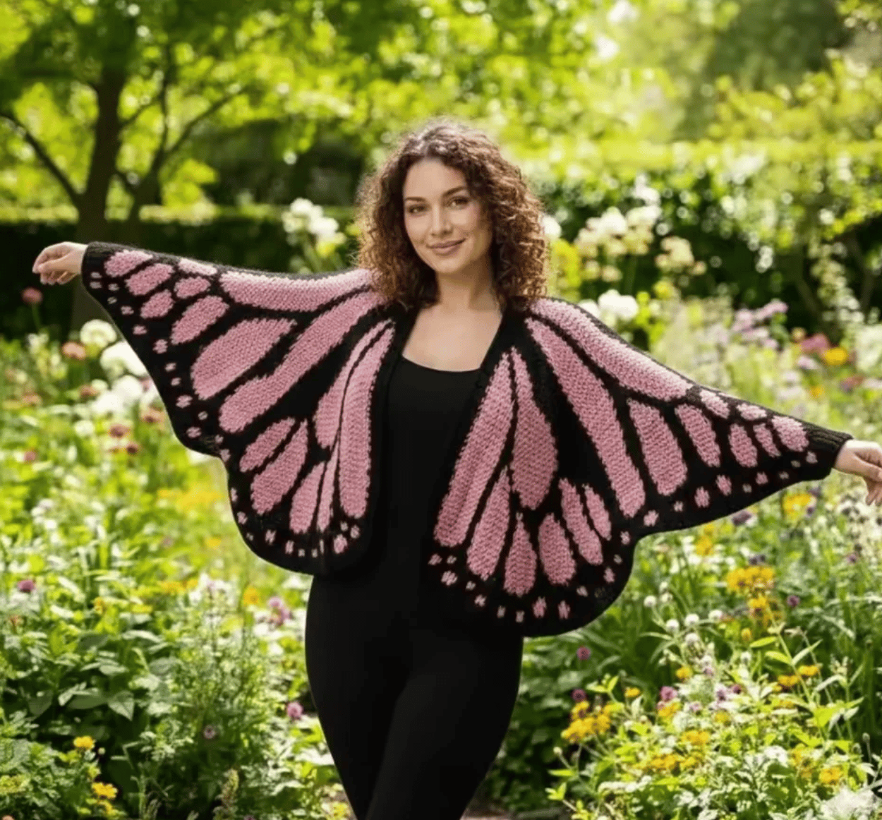 Monarch Butterfly Cardigan – Handcrafted Statement Piece 🦋
