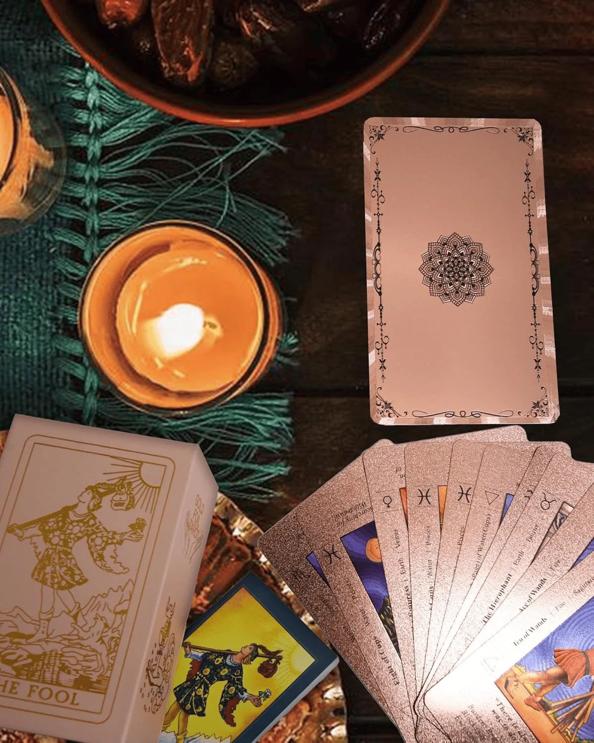 ✨ Witchy Cauldron Tarot Card Set – Rose Gold Accents, Complete Guide Book & Velvet Pouch 🎴📖