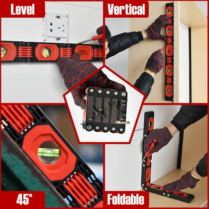 Folding Level Ruler Accurate Level Angle Finder Gauge Folding Extend