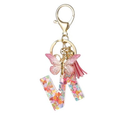 🔥Butterfly Letter Keychain Tassel Design Vibrant Durable Lightweight Gift(2 pcs)