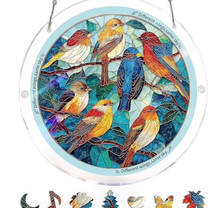 🔥LAST DAY 45% OFF ☀️🛍️Acrylic Jigsaw Puzzle Suncatcher 80 Pieces