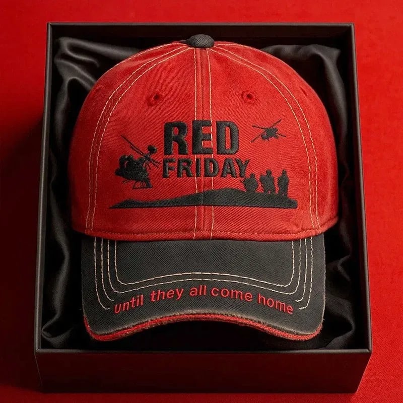 RED Friday Until They All Come Home Cap - Premium Embroidered Edition