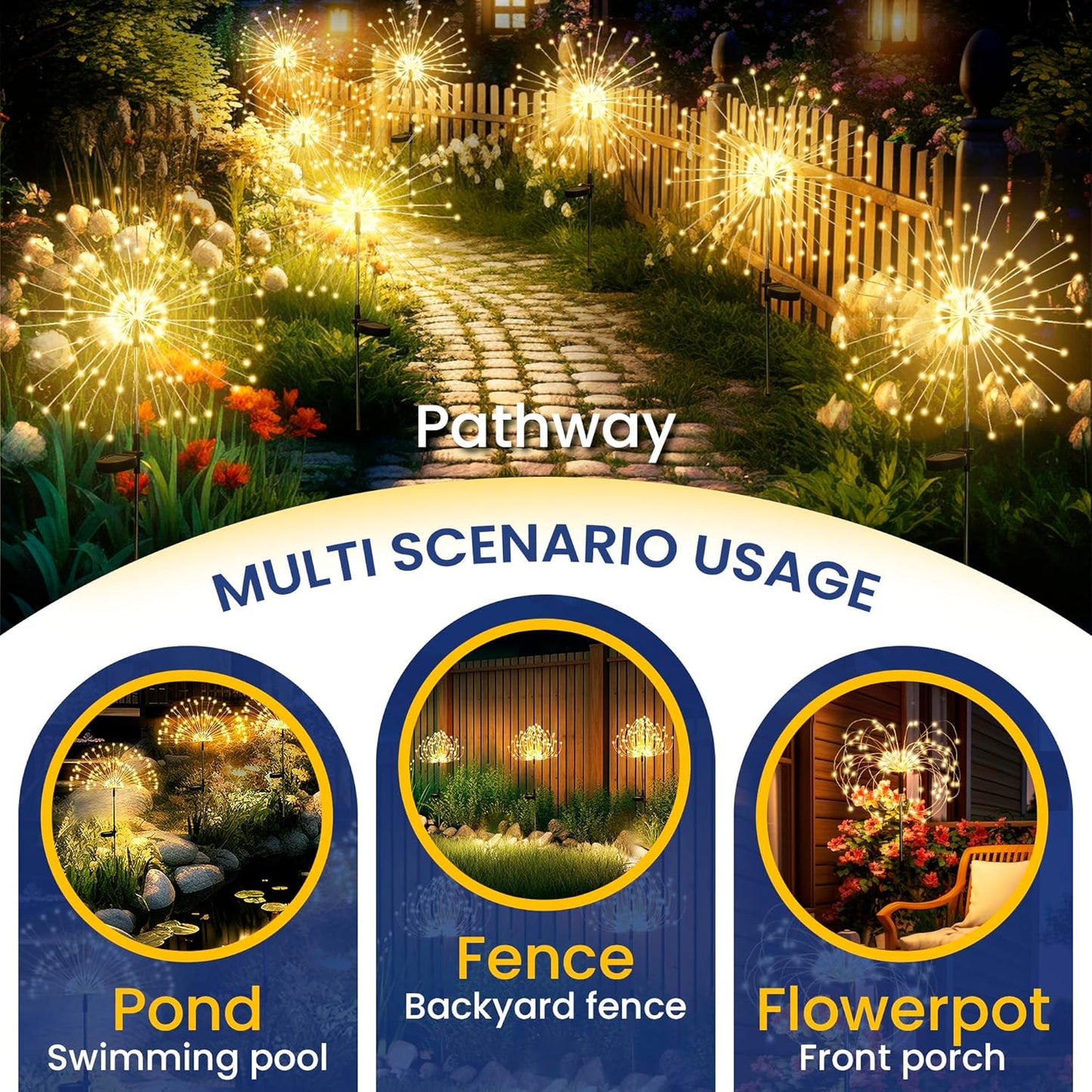 Fairy Firework LED Solar Lights for Garden Decoration