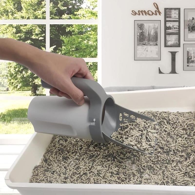 Portable Trash Can Cat Litter Shovel with Trash Bags