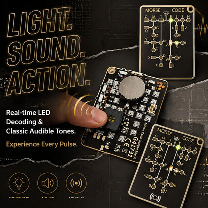 📟 Morse Code Trainer Card Pro (LED Edition)