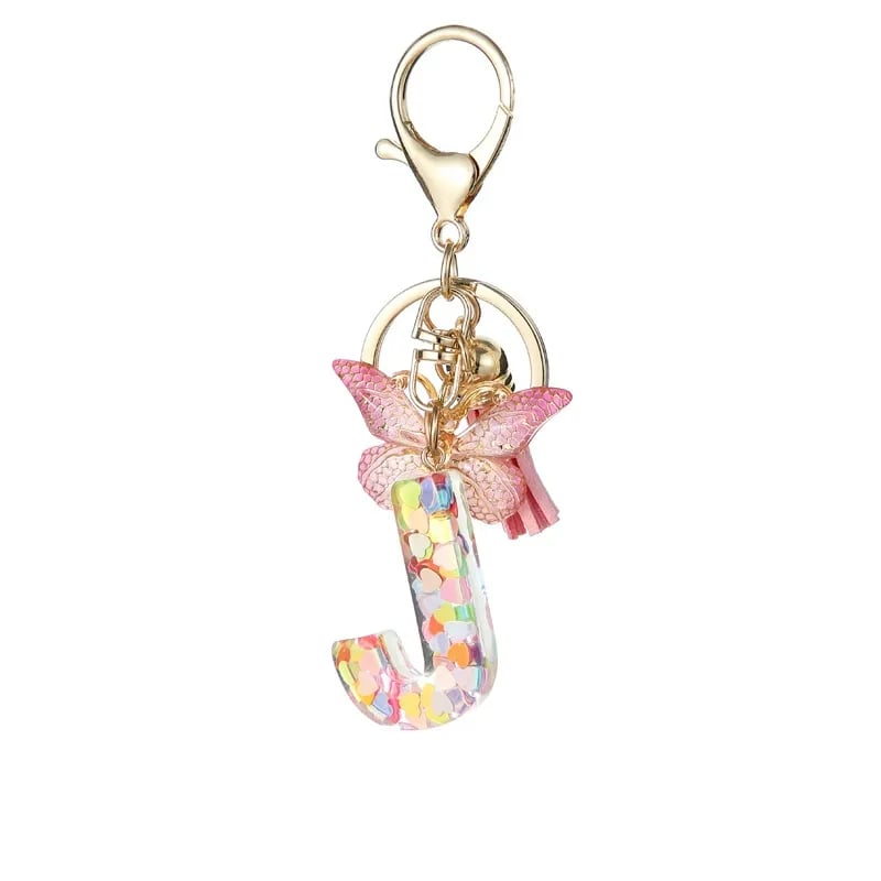 🔥Butterfly Letter Keychain Tassel Design Vibrant Durable Lightweight Gift(2 pcs)