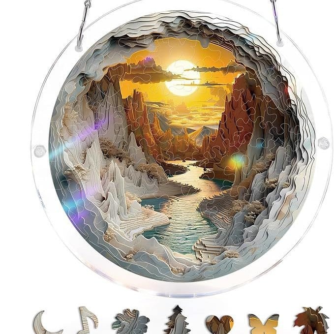 🔥LAST DAY 45% OFF ☀️🛍️Acrylic Jigsaw Puzzle Suncatcher 80 Pieces