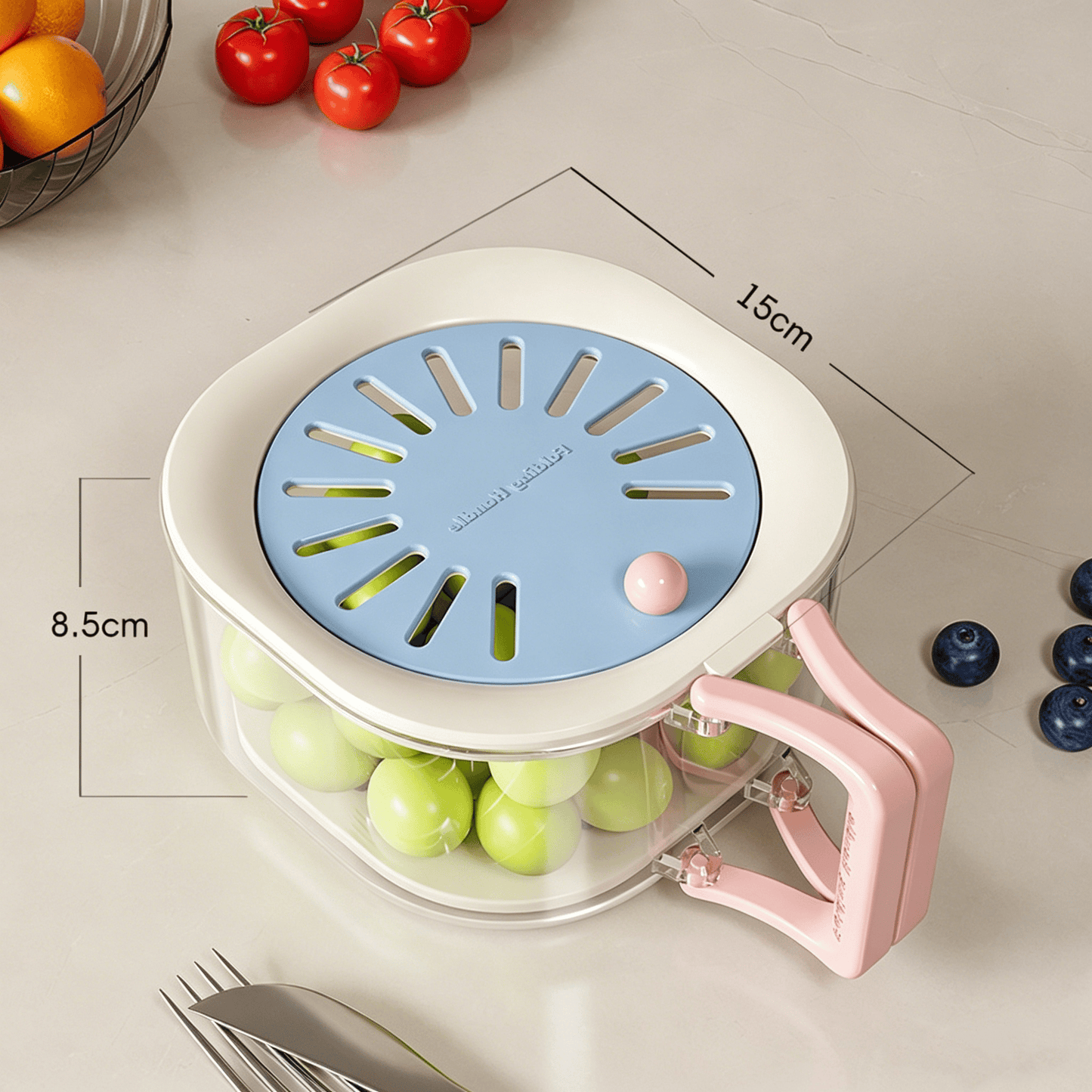 🏆1 Bestselling🏆2-in-1 Fruit Strainer Container with Lid
