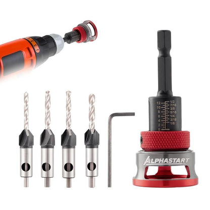🔥Countersink Drill Bit Set with Depth Stop 4PCS, HCS Four Blades🛠️