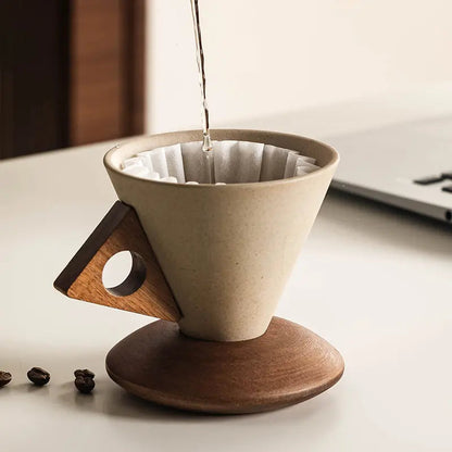 Wabisabi Conical 8.45 oz/245 ml Coffee Cup, Beverage Drinkware with Handle Porcelain Mug for Coffee & Tea