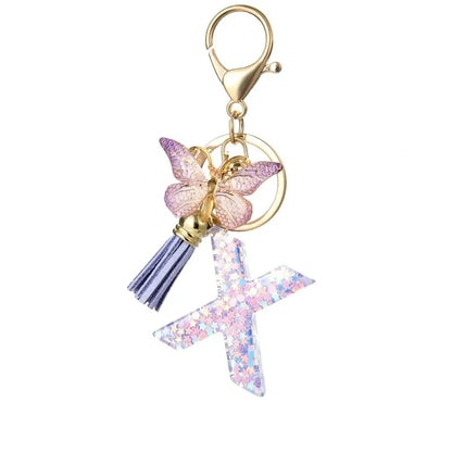 🔥Butterfly Letter Keychain Tassel Design Vibrant Durable Lightweight Gift(2 pcs)