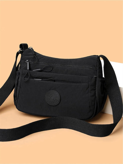 👜 💃 Women's Solid Color Fashionable Multi-pocket Zipper Crossbody Bag for Daily Use