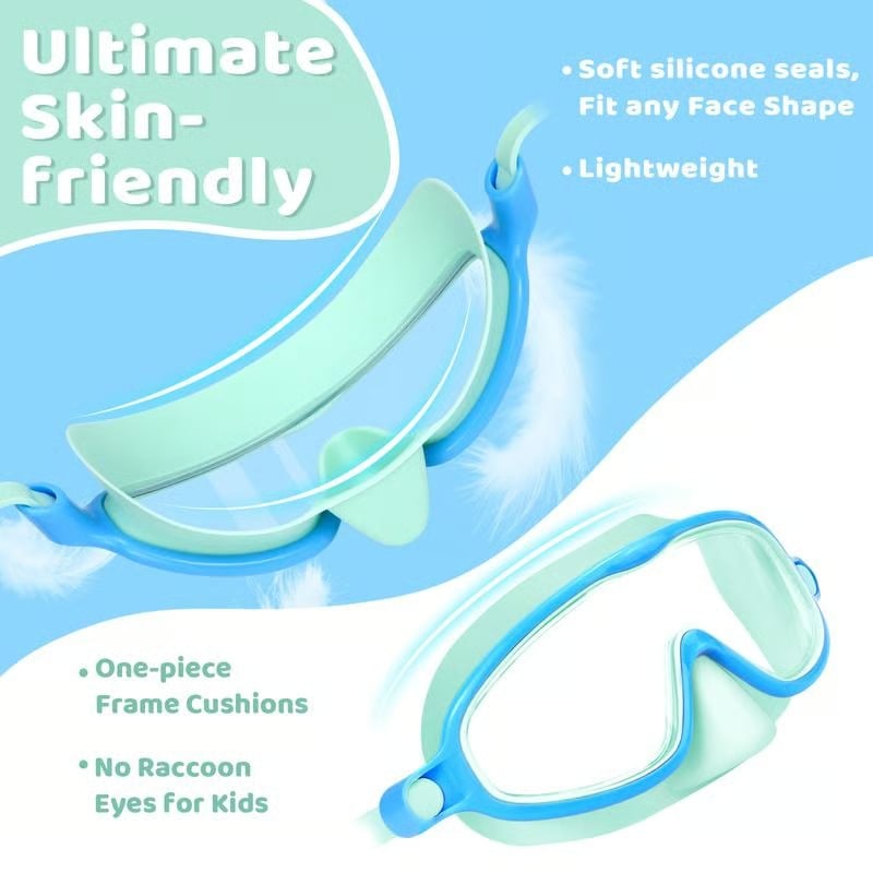 🏊‍♀️-HD children's large frame waterproof and anti-fog swimming goggles