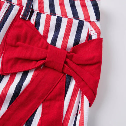 🏆 Retro Patriotic Style🏆Women's Red White Blue Striped Mini Skirt - 4th of July & Daily Wear