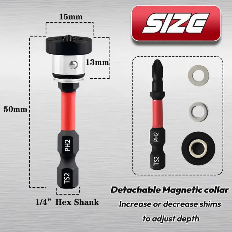 5 pcs Drywall Bit Attachment with Depth Stop