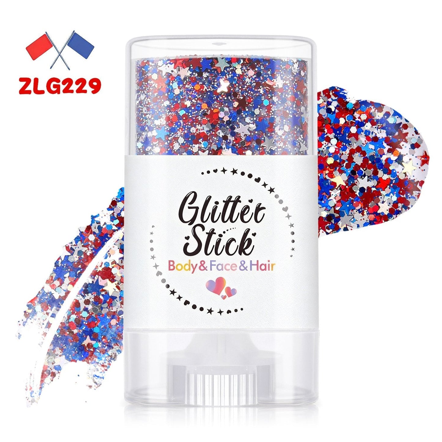 🔥🦅4th of July Glitter Stick✨🔔Red, White & Blue Body & Hair Sparkle