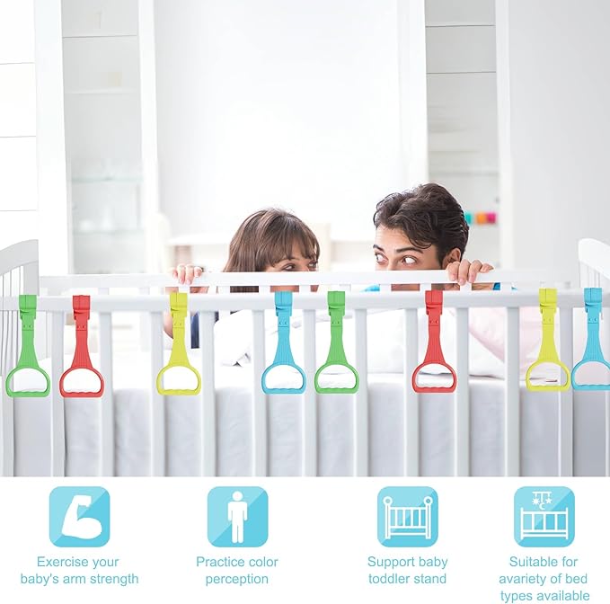 👶🏻4 Pcs Pull Up Ring for Baby Playpen Handle Grip for Toddlers - 4 Colors