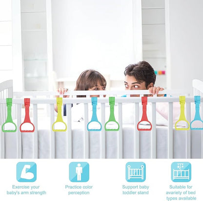 👶🏻4 Pcs Pull Up Ring for Baby Playpen Handle Grip for Toddlers - 4 Colors