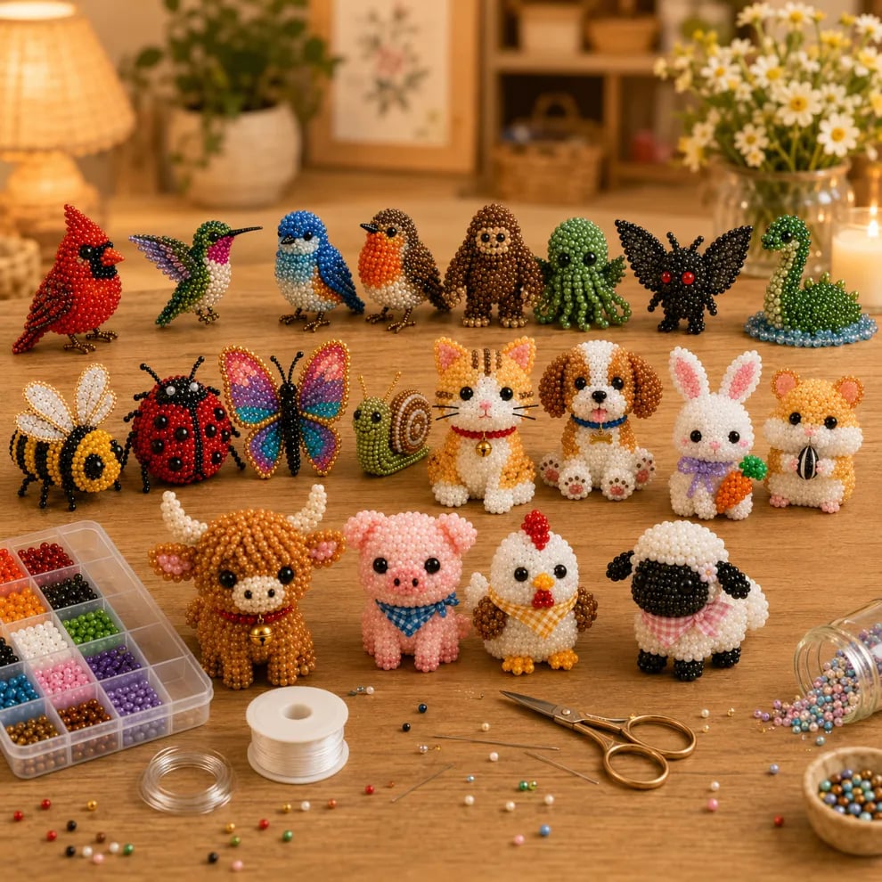 🧵✨DIY Petite 3D Beaded Animal Craft Kit