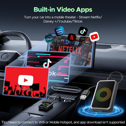 📱 Smart Car Upgrade! 3in1 Android Box + CarPlay Adapter (HDMI Compatible)