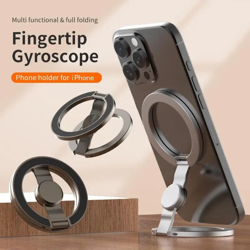 MAGNETIC RING - 2-in-1 Phone Stand & Fidget Spinner Combo, Dual Magnetic Ring Stand, Foldable, 360° Rotation
