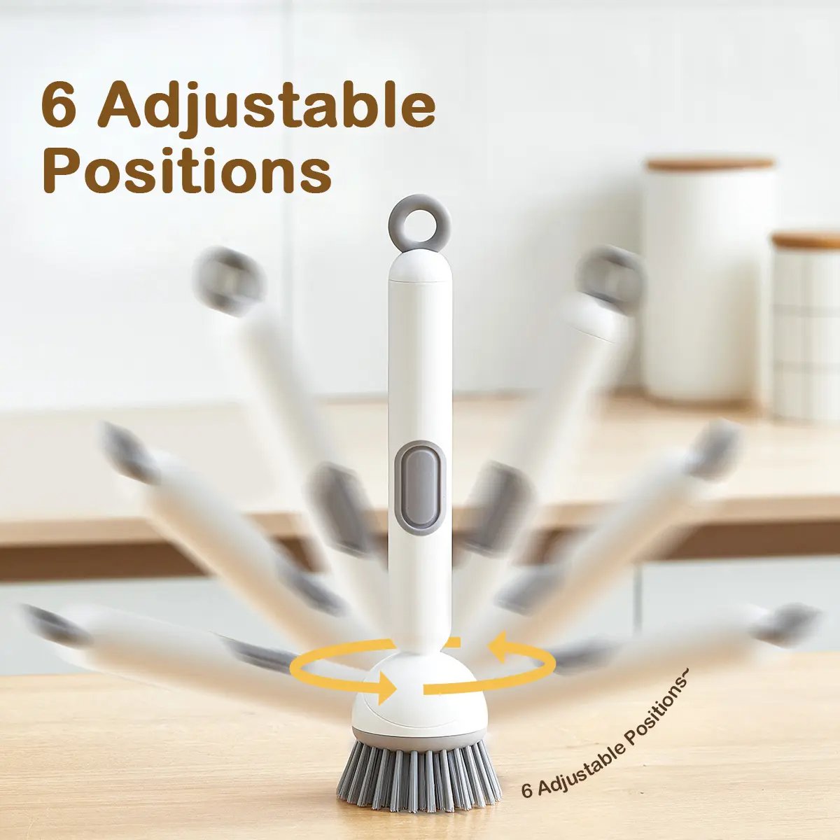 🥣Kitchen Essentials🍽️6-in-1 Dish Brush with Detergent Dispenser 360° Rotating Scrubber