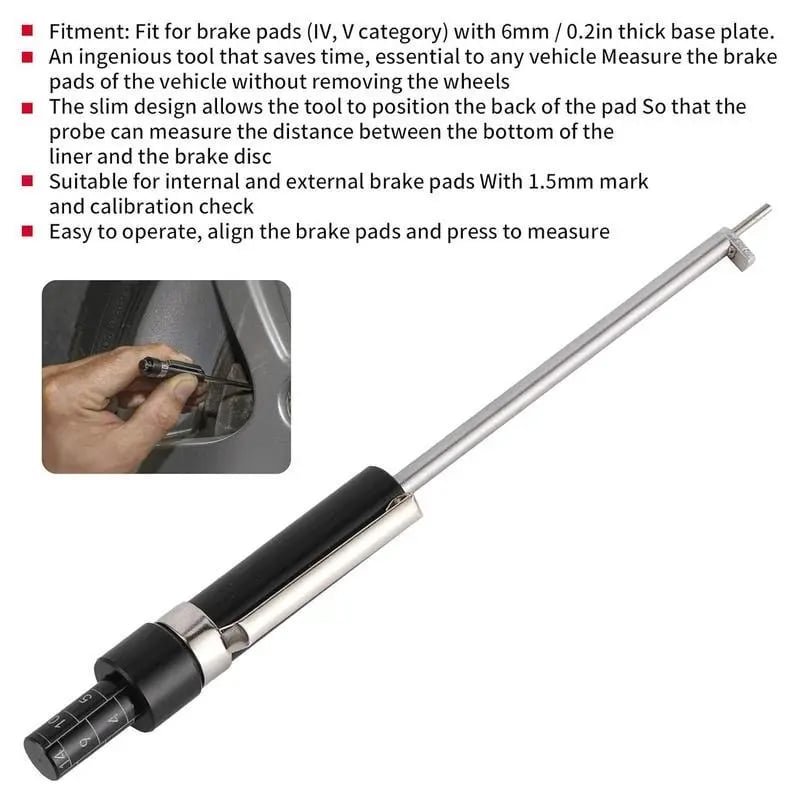 Brake Pad Thickness Gauge – Precise Measurement, Durable & Easy to Read 📏📦