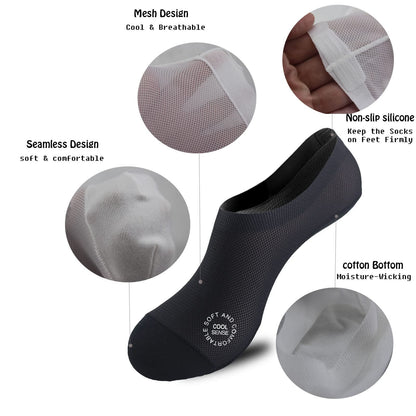 🔥 3-Pair Invisible Grip Socks Pack 🧦 – Breathable Low-Cut Anti-Slip Sweat-Absorbing Design