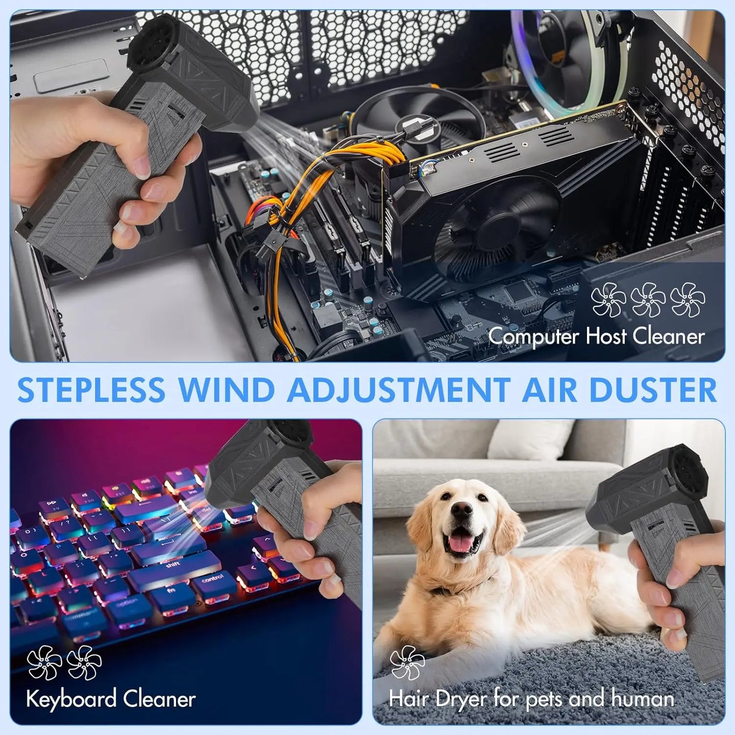 Cordless Electric Air Blower – Turbo Jet Fan, Rechargeable, Dust & Snow Cleaner