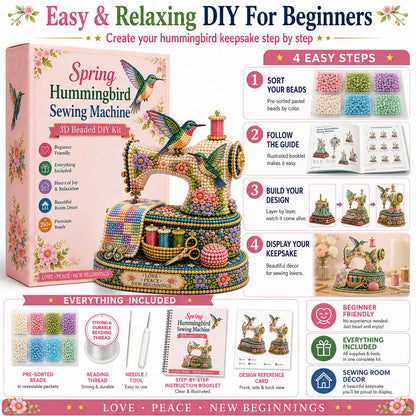 🌸Spring Hummingbird Sewing Machine 💗 3D Spring Limited Keepsake Edition DIY