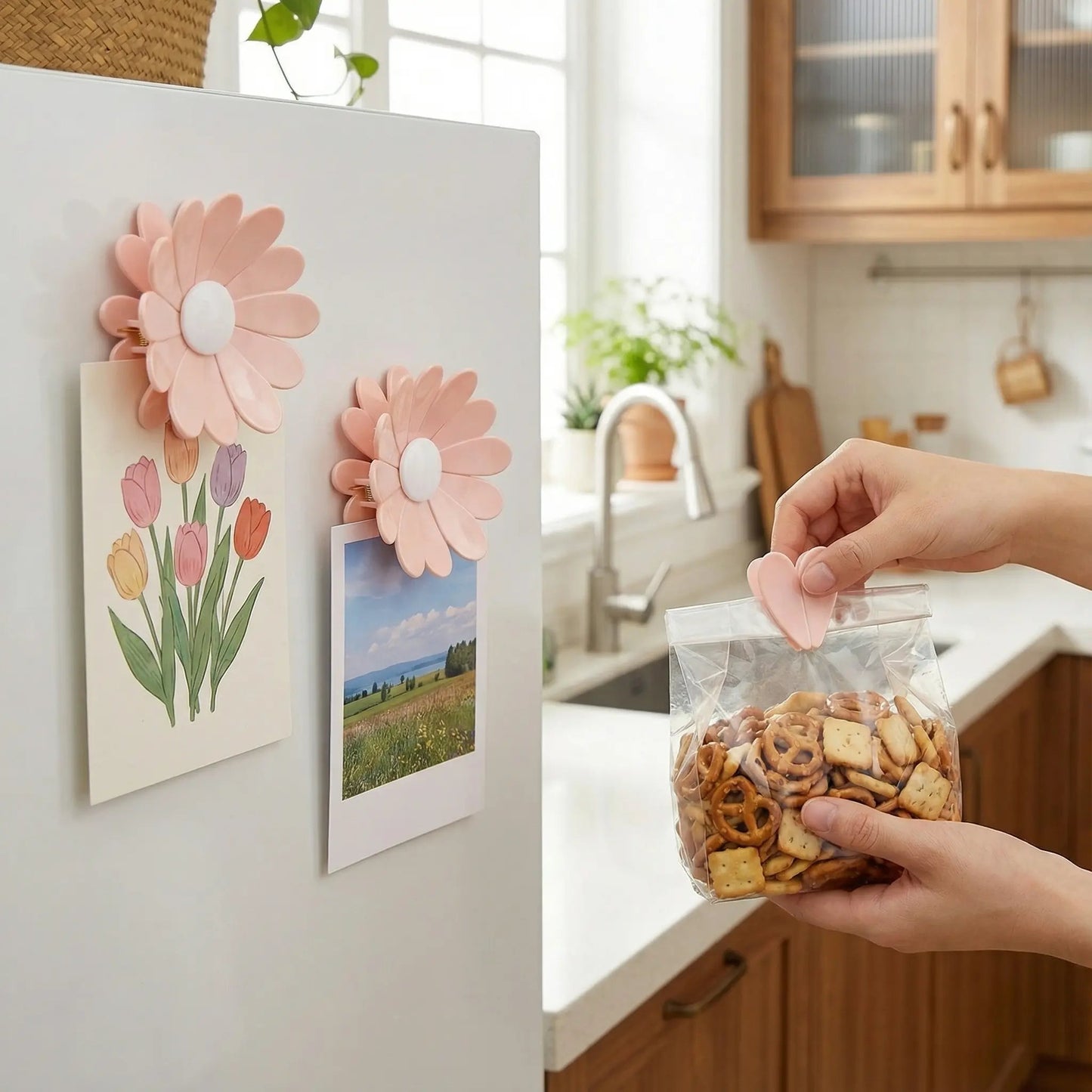 Cherry-Shaped Magnetic Food Clip & Fridge Magnet