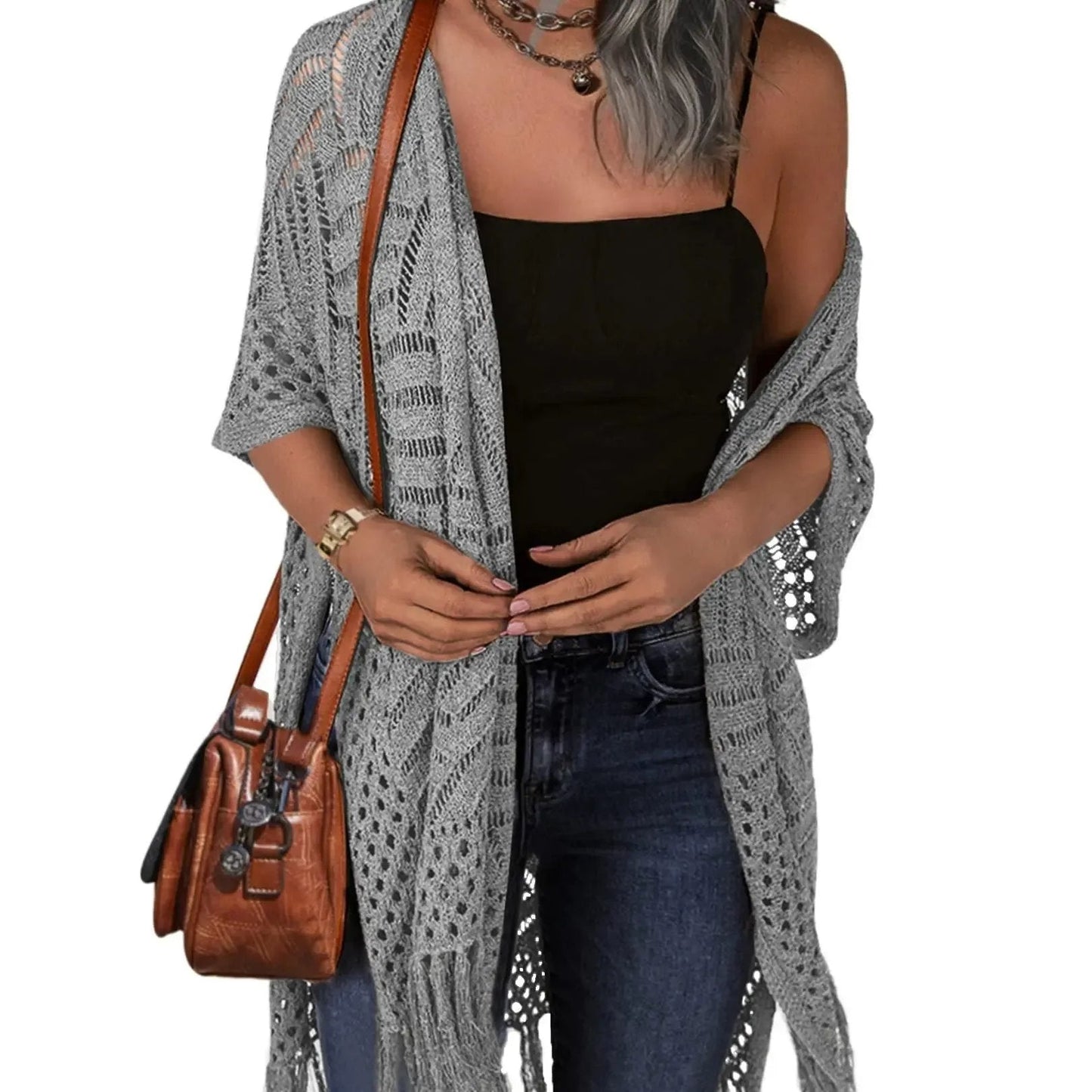 👗Womens Knit Cardigan Oversized Open Front Outwear New Spring  & Summer