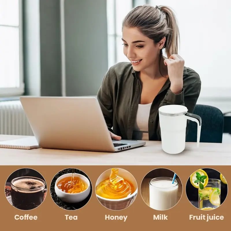 ✨Last Day 49% OFF - Electric coffee mug with a built-in LCD thermometer, perfect for brewing coffee, milk, cocoa, etc.