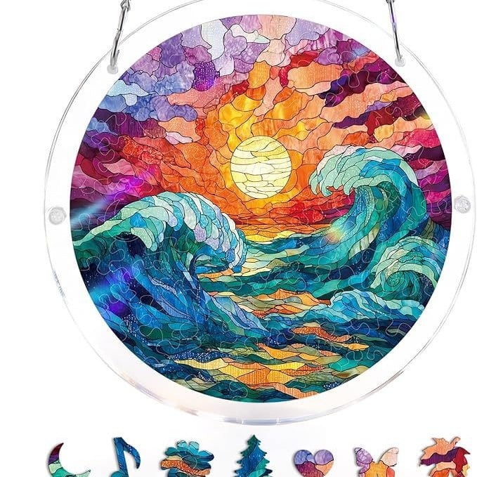 🔥LAST DAY 45% OFF ☀️🛍️Acrylic Jigsaw Puzzle Suncatcher 80 Pieces