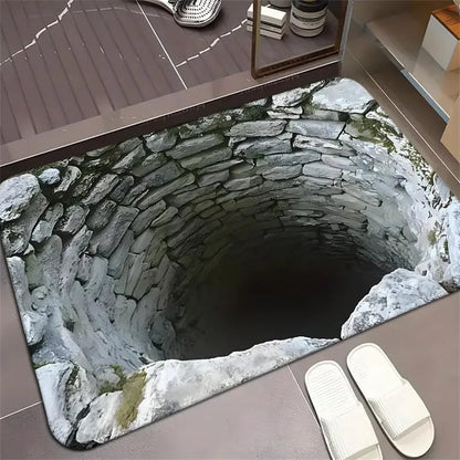 Visual Illusion Endless Abyss Pattern HD Printed Non-Slip Doormat