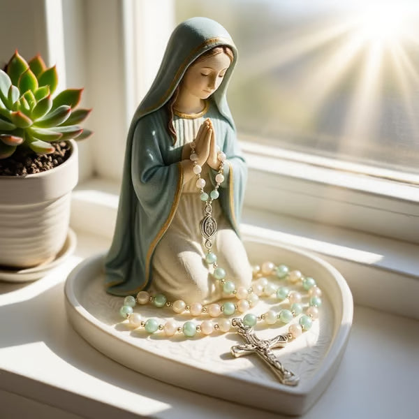 🙏Faith is priceless🙏Handcrafted Virgin Mary Rosary Holder🔥