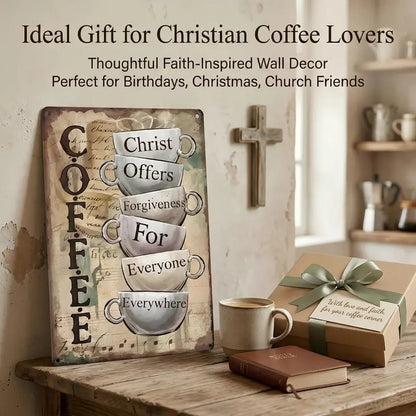 Christ Offers Forgiveness for Everyone Metal Sign