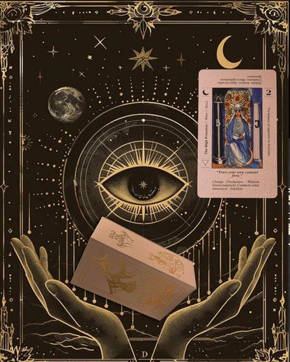 ✨ Witchy Cauldron Tarot Card Set – Rose Gold Accents, Complete Guide Book & Velvet Pouch 🎴📖