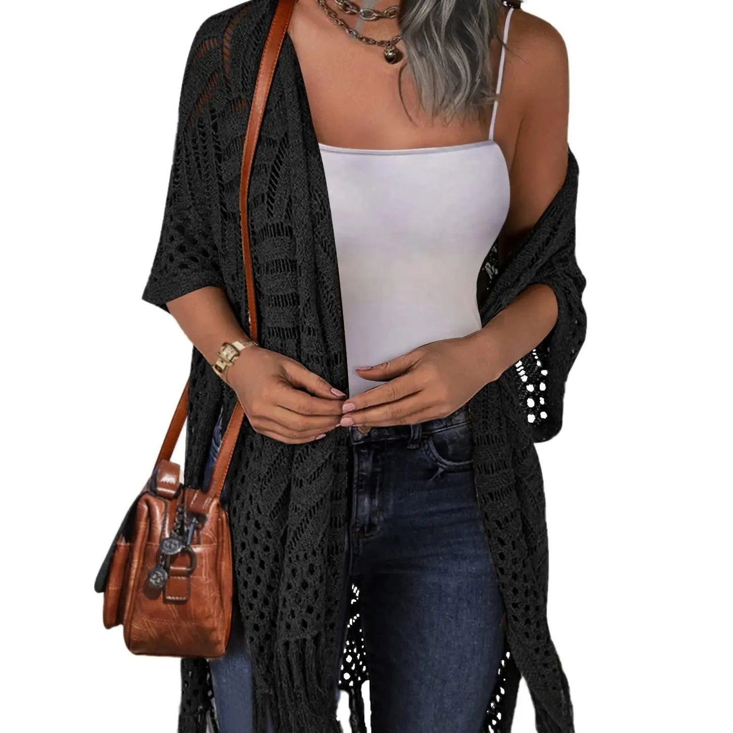 👗Womens Knit Cardigan Oversized Open Front Outwear New Spring  & Summer