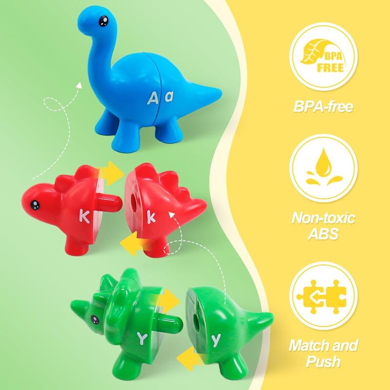 Matching Dinos – 26-Piece ABC Dinosaur Alphabet Learning Set for Toddlers