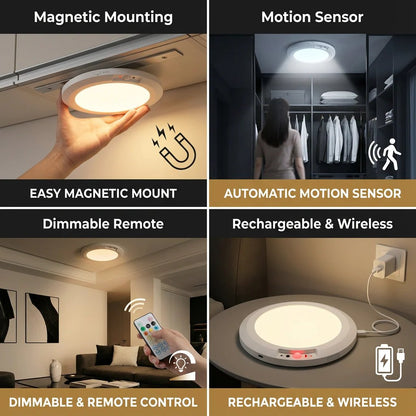 ✨Dimmable rechargeable ceiling light with motion sensor – magnetic & wireless