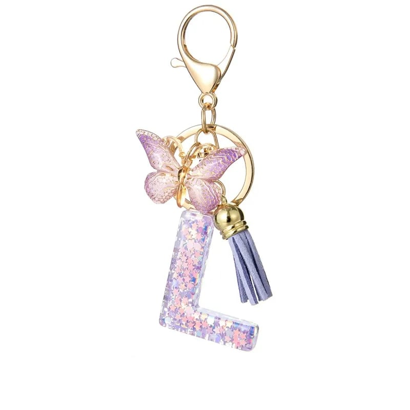 🔥Butterfly Letter Keychain Tassel Design Vibrant Durable Lightweight Gift(2 pcs)